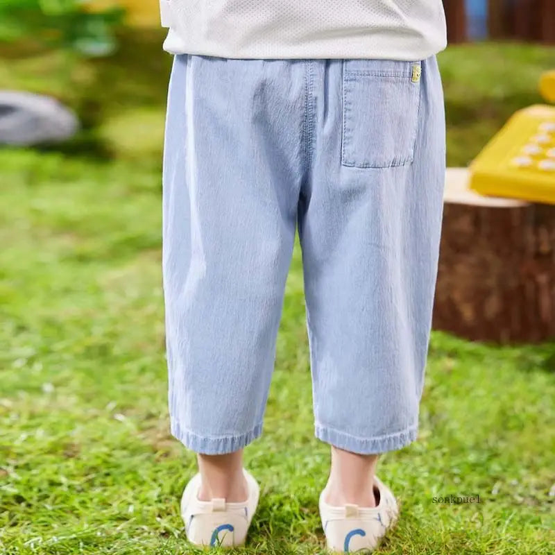 Summer Baby Denim Pants 2025 New Fashion Children Casual Soft Blue Jeans Loose Trousers Boys Girls Kids Clothes